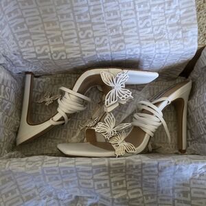Steve Madden Utopia White Butterfly Heels